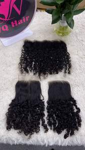 Perruque birmane bouclée vierge Remy cheveux humains 100% couleur naturelle longue longueur Option de dentelle transparente en gros - Product Image 4