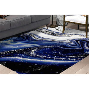 Alfombra de Mármol Azul Marino, Alfombras de Salón, Alfombra de Comedor, Alfombras Modernas, Alfombra Gobelino - Product Image 1