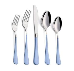 Hermoso juego de cubiertos de acero inoxidable de color, vajilla de restaurante que incluye cuchara, tenedor y cuchillo plateados, adecuado para fiestas familiares. - Product Image 1