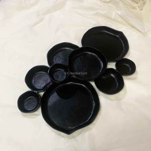 Plat de service de mariage en métal noir à 9 compartiments, écologique, multi-compartiments, élégant, vaisselle, centre de table - Product Image 2