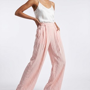 Pantalones holgados y ligeros con cordón y cintura elástica, 100% viscosa, talla única (tallas 38–44) - Product Image 1