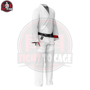 Kimono de BJJ con Logotipo Personalizado, Color Blanco, de Buena Venta, Uniforme Unisex de Poliéster y Algodón Elástico, Transpirable y Ligero para Artes Marciales - Product Image 4