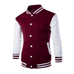 Veste universitaire pour hommes manches en cuir véritable et laine mélangée Letterman Boys College Varsity Jackets XS-5XL - Product Image 1
