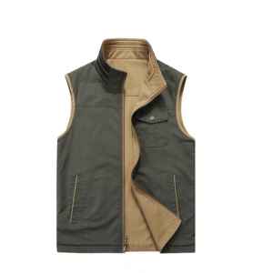 Printemps gilet décontracté hommes Double face porter lâche pur coton respirant veste automne sans manches gilets T - Product Image 6