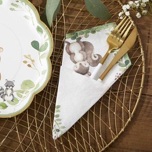 Patrón personalizado Woodland Baby Shower cena gruesa servilletas de papel decorativas para ventas negocio promoción memoria - Product Image 6