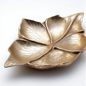 Servidor de fruta seca de forma redonda de lujo de aluminio y vidrio decorativo con acabado dorado pulido - Product Image 2