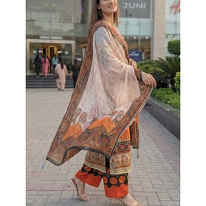 Ensemble Salwar Kameez en coton fusion grande taille, long, 3 pièces, SL00252 - Product Image 5