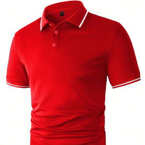 Polo en coton et polyester respirant avec logo brodé personnalisé pour hommes OEM T-shirts de sport décontractés pour hommes - Product Image 1