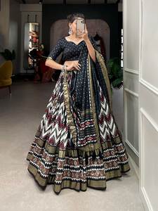 Nuevo Superhit totalmente cosido Faux Georgette Bandhani estampado Lehenga Choli trabajo de bordado exclusivo para la temporada de fiesta de invierno indio - Product Image 6