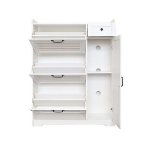 Scaffale per scarpe con feritoie bianche moderne portaoggetti con portelli <span class=keywords><strong>a</strong></span> doghe ventilati ripiani regolabili - Product Image 2