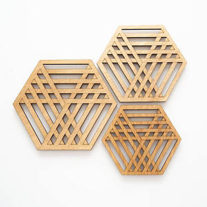 Soporte de diseño salvamanteles de madera decorativos antiescaldado resistente al calor posavasos manteles individuales de madera ideales para ollas y platos calientes - Product Image 4