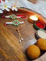 Ensemble de 2 bracelets Rakhi Bhaiya Bhabhi, combo Rakhi Veer Rakhri Avani Avittam, Raksha Bandhan Dinam, Journée de l'amitié, Haldi Favor Rakshasutra