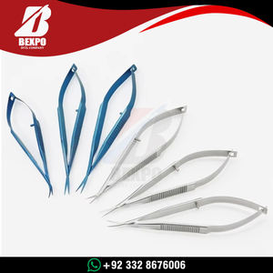 Tijeras de Capsulotomía Vannas, Puntas Rectas y Curvas Afiladas, Acero Inoxidable Reutilizable, Herramienta Quirúrgica Oftálmica y Neuroquirúrgica para Microdisección - Product Image 6