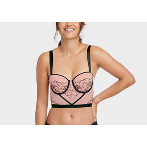 Reggiseno Bustier Auden Rose da Donna Taglia XL Senza Ferretto Push-Up con Pizzo Sottile in Poliammide Traspirante con Chiusura a Gancetti - Product Image 2