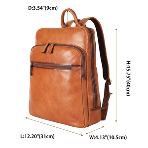 Mochila de viaje personalizada hecha a mano para hombre, bolsa de cuero puro 100% con múltiples bolsillos, mochila Vintage - Product Image 3