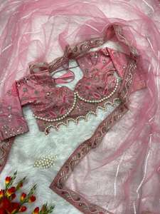 DISEÑADOR BANARASI COBRE DE SEDA SUAVE ZARI TEJIDO TRABAJO SAREE CON BLUSA DESCOSADA VERDE - Product Image 6