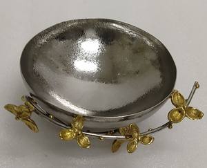 Bol de service au design unique de fleurs Accueil Hôtel Restaurants Vaisselle de table Argent Or Couleur Laiton Acier Alimentaire Bols de service - Product Image 4