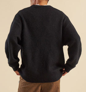 Chandails pour hommes en mohair à col rond personnalisés de haute qualité Pull en tricot à manches longues Logo brodé personnalisé Chandails en mohair pour hommes - Product Image 2