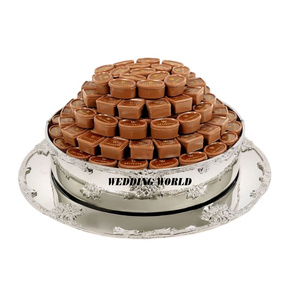 Bol à chocolat sur piédestal en métal, forme ronde, décoratif, de qualité supérieure, fait main - Product Image 6