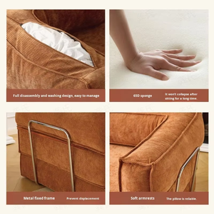 Nuevo Conjunto de Sofá Plegable de Chenilla con Almohada a Juego, Sillón Lounge para Sala de Estar Urbana - Product Image 2