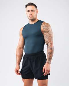 Camiseta de cuello redondo transpirable de talla grande, camiseta sin mangas de verano personalizada al por mayor, chaleco de gimnasio de secado rápido para hombres - Product Image 2