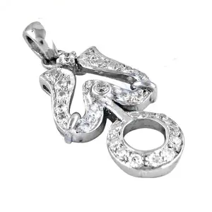 Collar con Colgante Om de Plata Fina con Circonita Cúbica para Regalos de Joyería para Mujer - Product Image 2