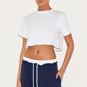 T-shirt d'été en coton pour femmes T-shirt à manches courtes avec sérigraphie personnalisée et coupe ample pour le style décontracté de la rue - Product Image 5