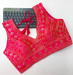 Material moderno Fentam Hevi Blusa de seda Strach Listo para la blusa Tiene un patrón abierto Froent y hermoso nudo de verano - Product Image 3