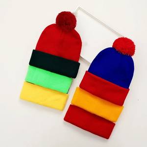 Gran oferta, gorros de punto de poliéster/algodón a la moda de Color personalizado cálido para invierno al aire libre, gorro acanalado Unisex con logotipo en blanco personalizado, Jacquard - Product Image 2