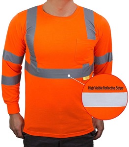 Vente en gros Chemises de sécurité réfléchissantes haute visibilité Polyester Imperméable LED Flash Respirant à manches longues Vêtements de travail de construction - Product Image 3