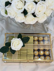 Boîte à bijoux en verre de luxe, couleur or, carrée, écologique, offrant une organisation sophistiquée pour les bijoux - Product Image 3