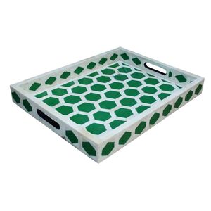 Bandeja de lujo con incrustaciones de hueso para decorar mesas de café a la mejor relación calidad-precio. Bandeja decorativa con incrustaciones de hueso de CRAFT ZONE EXPORT. - Product Image 4