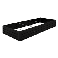 Lit de jardin surélevé en acier durable 8x4x1FT jardinières ondulées modulaires boîtes de jardin pour légumes, fruits et décoration