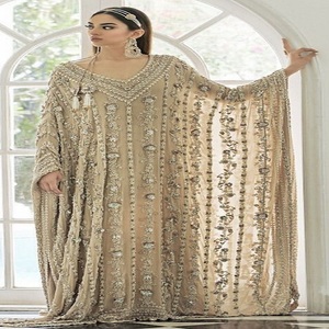 Eid Ramadan vêtements islamiques matériel plissé rose Jilbab Hijab robe de bal longue indienne Anarkali - Product Image 2
