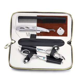 Ciseaux de barbier professionnels en acier inoxydable, ciseaux à effiler, peigne, cape, kit de coiffure complet, ciseaux de coupe de cheveux - Product Image 6