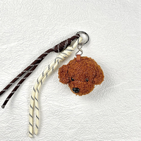 Corde tressée chaude moelleux en peluche ours porte-clés sac à dos pendentif poupée Mini peluche jouet Teddy chien chiot sac breloque accessoires