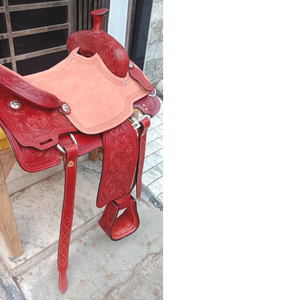 Nouvelle selle de cheval de ranch en cuir véritable de qualité supérieure de style western - Product Image 3