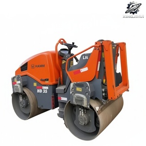 Compacteur vibrant à double tambour d'occasion HAMM HD35VV, poids de travail 3,5 tonnes, marque allemande d'origine, petit compacteur. - Product Image 1