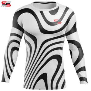 เสื้อยืดกีฬาแบบยูนิเซ็กซ์ แขนยาว ระบายอากาศ ป้องกันรังสียูวี UPF50+ แห้งเร็ว เป็นมิตรกับสิ่งแวดล้อม สำหรับออกกำลังกาย รับผลิตแบบ ODM/OEM สำหรับกีฬา MMA - Product Image 3