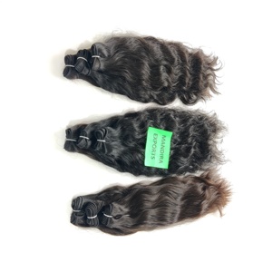 100% brut en gros naturel vierge couleur noir tissage ondulé faisceaux temple vietnamien extensions de cheveux humains - Product Image 3