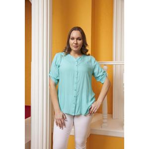 Chemise turquoise grande taille avec détail sur les manches (Viscose Voice) - Product Image 1