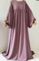 Abaya islamique ODM pour femmes, ouverte sur le devant, personnalisée, broderie sans couture, lin et polyester, légère, respirante, séchage rapide, pour le printemps