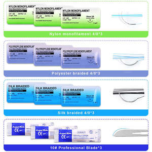 Kit de formation en suture pour étudiants en médecine, comprenant un coussin de suture amélioré avec 14 plaies pré-coupées, fil et aiguille par SurgiRight - Product Image 2