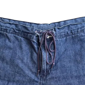 Pantalones cortos de mezclilla de tiro bajo para mujer de Color azul algodón 100% personalizado de alta calidad superior superventas con estilo recto, pantalones cortos - Product Image 4