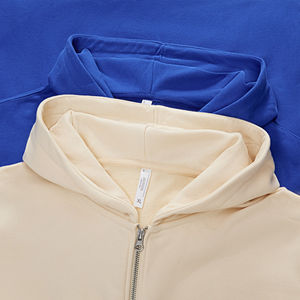 Sweats à capuche en polaire épais et lourd personnalisés, 100% coton, coupe régulière, hommes, épaules tombantes, coupe courte, double fermeture éclair bidirectionnelle, respirant, rapide - Product Image 4