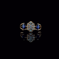 Bague statement pour femme en or massif 14 carats avec diamant de laboratoire rond brillant de 0,20 CTW, certificat SGL Diamond, marque Clearstar