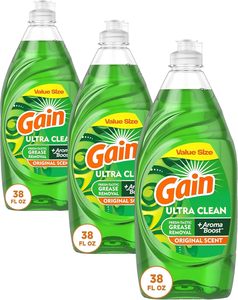 Gain Ultra Dishwashing Liquid Dish <b>Soap</b>, Original <b>Scent</b>, 38 fl oz (Pack of 3) - Product Image 4