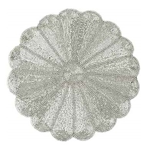 Napperons et dessous-de-plat perlés personnalisés en gros, 100 % faits à la main, couleur unie, écologiques, durables, pour mariages et banquets - Product Image 1