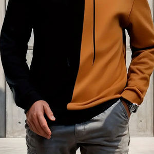Nouvel arrivage en gros de sweat à capuche pour hommes en molleton Colorblock dernier modèle de haute qualité et léger avec impression de logo personnalisé 2025 - Product Image 4