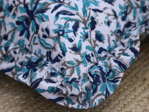 Housse de coussin en coton bohème faite à la main, luxe, imprimé indien à la main, avec volants, housse de coussin florale, jeté, personnalisable, floral - Product Image 5